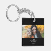 Moeder Opgericht Modern Elegant Script Foto Sleutelhanger (Voorkant Links)