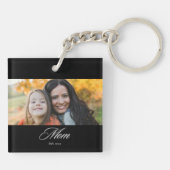 Moeder Opgericht Modern Elegant Script Foto Sleutelhanger (Achterkant)