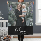 Moeder Opgericht Modern Script Foto Fleece Deken