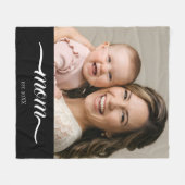 Moeder Opgericht Moderne Script Foto Fleece Deken (Voorkant (Horizontaal))