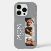 Moeder Opgericht Moderne Typografie Grijs 3 Foto Case-Mate iPhone Case (Achterkant)