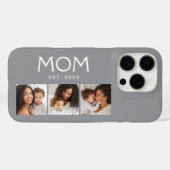 Moeder Opgericht Moderne Typografie Grijs 3 Foto Case-Mate iPhone Case (Achterkant (horizontaal))