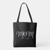Moeder Opgericht Nieuw Moeder Cadeau Witte Script Tote Bag (Achterkant)