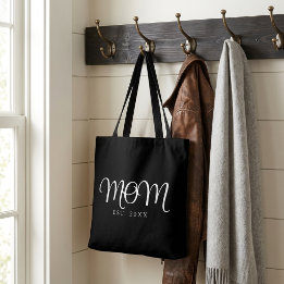 Moeder Opgericht Nieuw Moeder Cadeau Witte Script Tote Bag