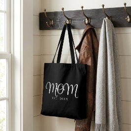 Moeder Opgericht Nieuw Moeder Cadeau Witte Script Tote Bag