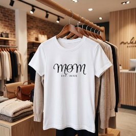 Moeder Opgericht Nieuw Moeder Cadeau Zwart Schrift T-shirt