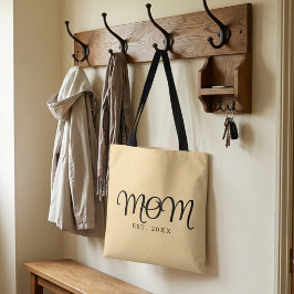 Moeder Opgericht Nieuw Moeder Cadeau Zwart Schrift Tote Bag