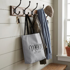 Moeder Opgericht Nieuw Moeder Cadeau Zwart Schrift Tote Bag