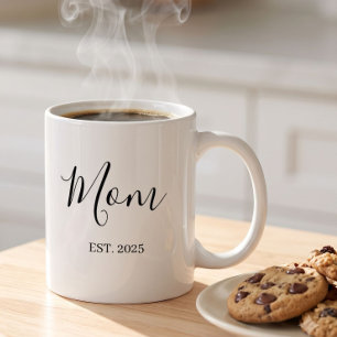 Moeder Opgericht Nieuwe Moeder Cadeau Minimalistis Koffiemok
