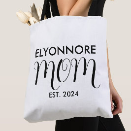Moeder Opgericht Nieuwe Moeder Cadeau Zwart Aangep Tote Bag