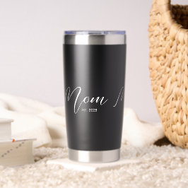 Moeder Opgericht Nieuwe Moeder Geschenk Zwart Geïsoleerde Drinkbeker