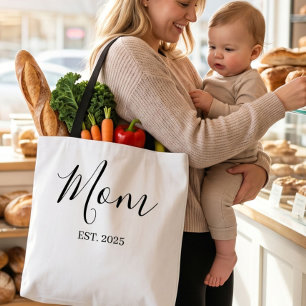 Moeder Opgericht Nieuwe Moeder Minimalistische Cad Tote Bag