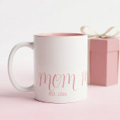 Moeder Opgericht Roze Roze Script Nieuwe Moeder Ca Tweekleurige Koffiemok