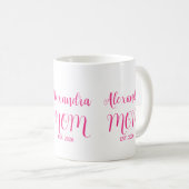 Moeder Opgericht Roze Script Naam  Tweekleurige Ko Koffiemok (Voorkant rechts)