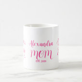 Moeder Opgericht Roze Script Naam  Tweekleurige Ko Koffiemok (Center)