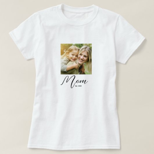 Moeder Opgericht Schrift Foto T-Shirt (Design voorkant)