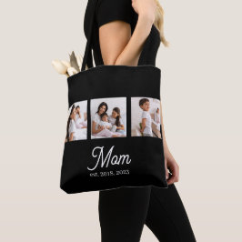 Moeder Opgericht Schrift Zwart 3 Foto Tote Bag