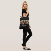 Moeder Opgericht Schrift Zwart 3 Foto Tote Bag (Op model)