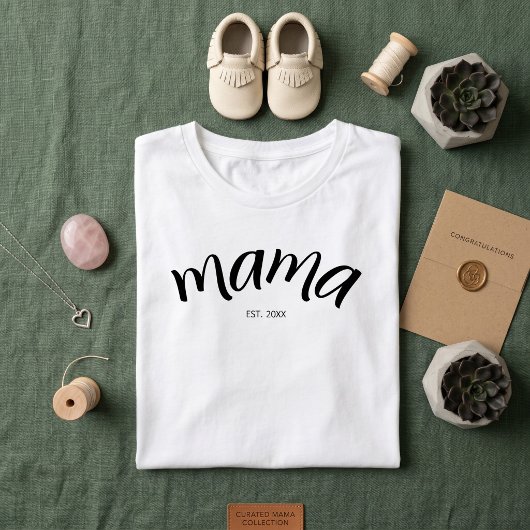 Moeder Opgericht Script Minimalistisch Jaar Nieuwe Tri-Blend Shirt