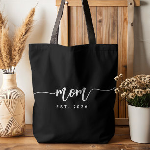 Moeder Opgericht Script Nieuwe Moeder Cadeau Zwart Tote Bag