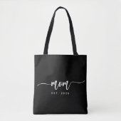 Moeder Opgericht Script Nieuwe Moeder Cadeau Zwart Tote Bag (Voorkant)
