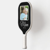 Moeder Opgericht Script Zwart 2 Foto's Pickleball Paddle (Links)