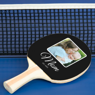 Moeder Opgericht Script Zwart 2 Foto's Tafeltennisbatje