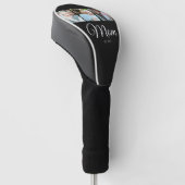 *Moeder Opgericht Script Zwart 3 Foto Cadeau Golfheadcover (Schuin)