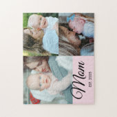 Moeder Opgericht Script Zwart 3 Foto Cadeau Legpuzzel (Verticaal)