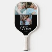 *Moeder Opgericht Script Zwart 3 Foto Cadeau Pickl Pickleball Paddle (Achterkant)