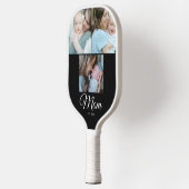 *Moeder Opgericht Script Zwart 3 Foto Cadeau Pickl Pickleball Paddle (Links)