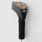 Moeder Opgericht Script Zwart 3 Foto Golfheadcover (Schuin)