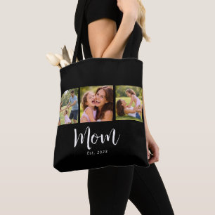 Moeder Opgericht Script Zwart 3 Foto Tote Bag