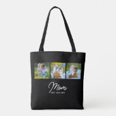 Moeder Opgericht Script Zwart 3 Foto Tote Bag (Achterkant)