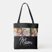 Moeder Opgericht Script Zwart 3 Foto Tote Bag (Achterkant)