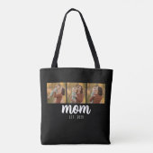Moeder Opgericht Script Zwart 3 Foto's Tote Bag (Achterkant)