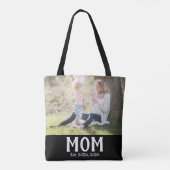 Moeder Opgericht Script zwart Foto Cadeau  Tote Bag (Achterkant)