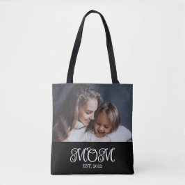 Moeder Opgericht Script Zwart Foto Tote Bag