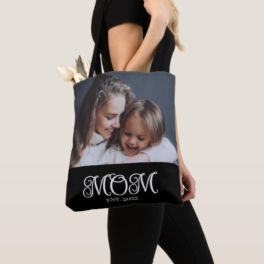 Moeder Opgericht Script Zwart Foto Tote Bag (Dichtbij)