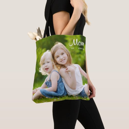 Moeder Opgericht Script Zwart Foto Tote Bag (Dichtbij)