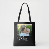 Moeder Opgericht Script Zwarte Foto Cadeau Tote Bag (Voorkant)