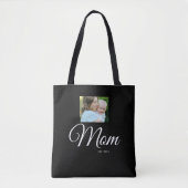 Moeder Opgericht Script Zwarte Foto Cadeau Tote Bag (Voorkant)