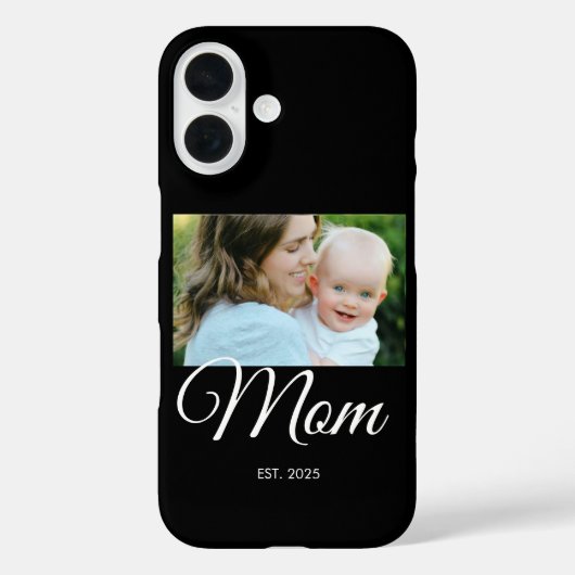 Moeder Opgericht Script Zwarte Foto Case-Mate iPhone Case (Achterkant)