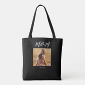 Moeder Opgericht Script Zwarte Foto Tote Bag (Achterkant)