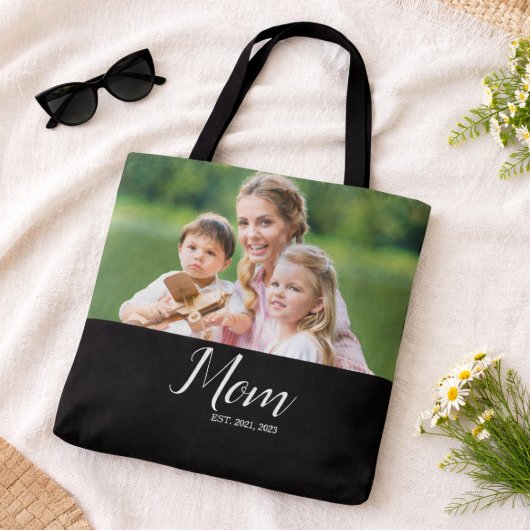 Moeder Opgericht Script Zwarte Foto  Tote Bag