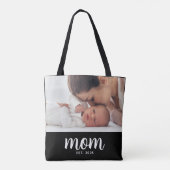 Moeder Opgericht Script Zwarte Foto Tote Bag (Achterkant)