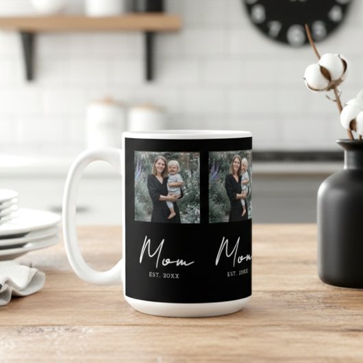 Moeder Opgericht Script Zwarte Herhaling Foto Koffiemok