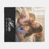 Moeder Opgericht Wit Elegant Script Foto Fleece Deken (Voorkant (Horizontaal))