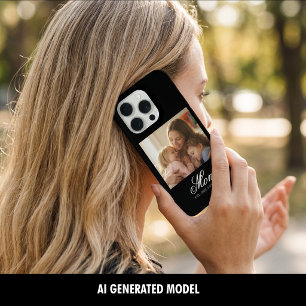 Moeder Opgericht Witte Elegante Script Foto iPhone 15 Pro Case