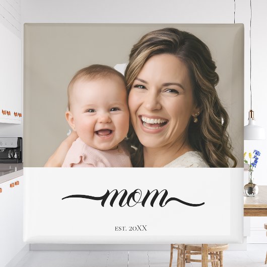Moeder Opgericht Witte Foto Aangepast Jaar Magneet